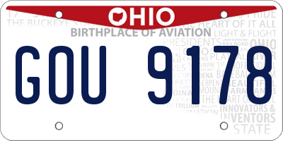 OH license plate GOU9178