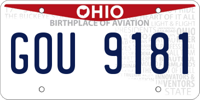 OH license plate GOU9181