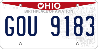 OH license plate GOU9183