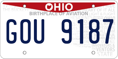 OH license plate GOU9187