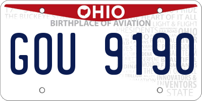 OH license plate GOU9190