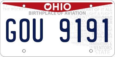 OH license plate GOU9191