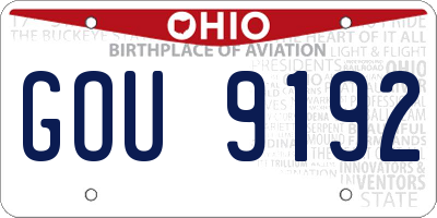 OH license plate GOU9192