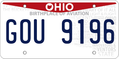 OH license plate GOU9196