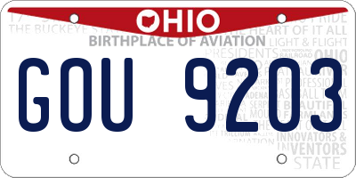 OH license plate GOU9203
