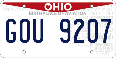 OH license plate GOU9207
