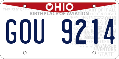 OH license plate GOU9214