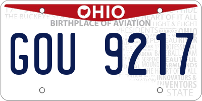OH license plate GOU9217