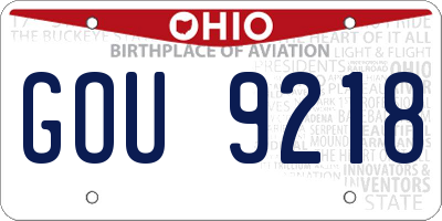OH license plate GOU9218