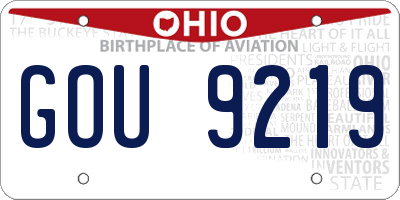 OH license plate GOU9219