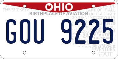OH license plate GOU9225