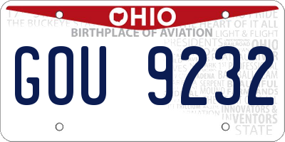 OH license plate GOU9232