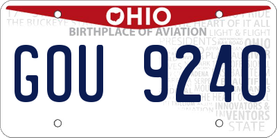 OH license plate GOU9240