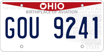 OH license plate GOU9241