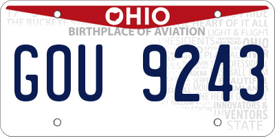 OH license plate GOU9243
