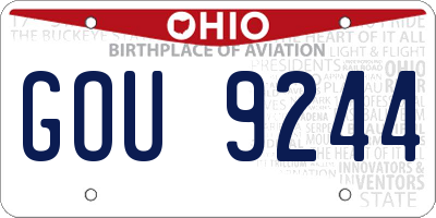 OH license plate GOU9244