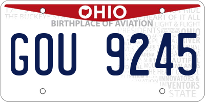 OH license plate GOU9245