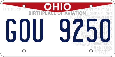 OH license plate GOU9250