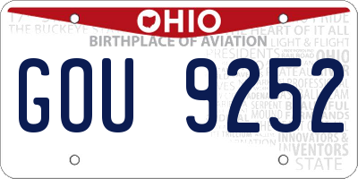 OH license plate GOU9252