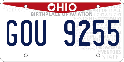 OH license plate GOU9255