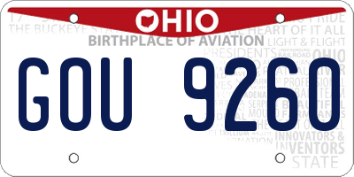 OH license plate GOU9260