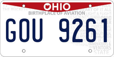 OH license plate GOU9261