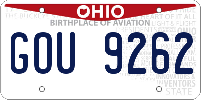OH license plate GOU9262