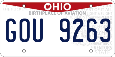 OH license plate GOU9263