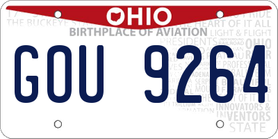 OH license plate GOU9264