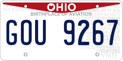 OH license plate GOU9267
