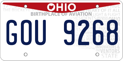 OH license plate GOU9268
