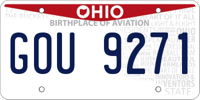 OH license plate GOU9271