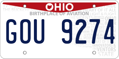 OH license plate GOU9274