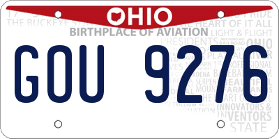 OH license plate GOU9276