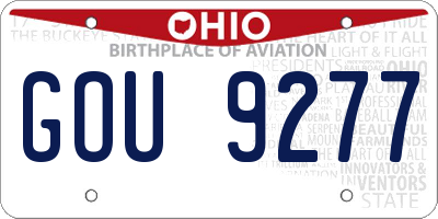 OH license plate GOU9277