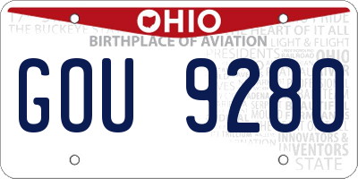 OH license plate GOU9280