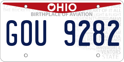 OH license plate GOU9282