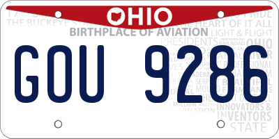 OH license plate GOU9286