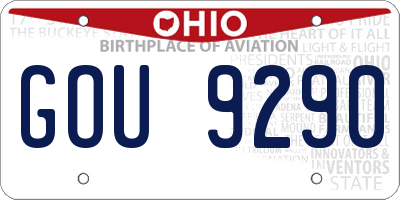 OH license plate GOU9290