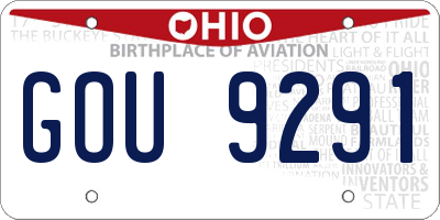 OH license plate GOU9291