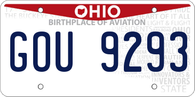OH license plate GOU9293