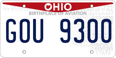 OH license plate GOU9300