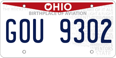 OH license plate GOU9302