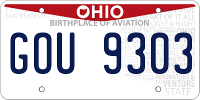 OH license plate GOU9303