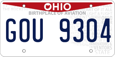OH license plate GOU9304