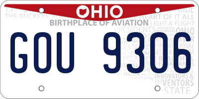 OH license plate GOU9306