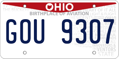 OH license plate GOU9307
