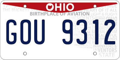 OH license plate GOU9312