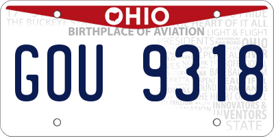 OH license plate GOU9318