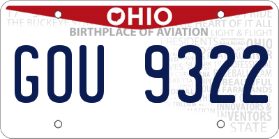OH license plate GOU9322